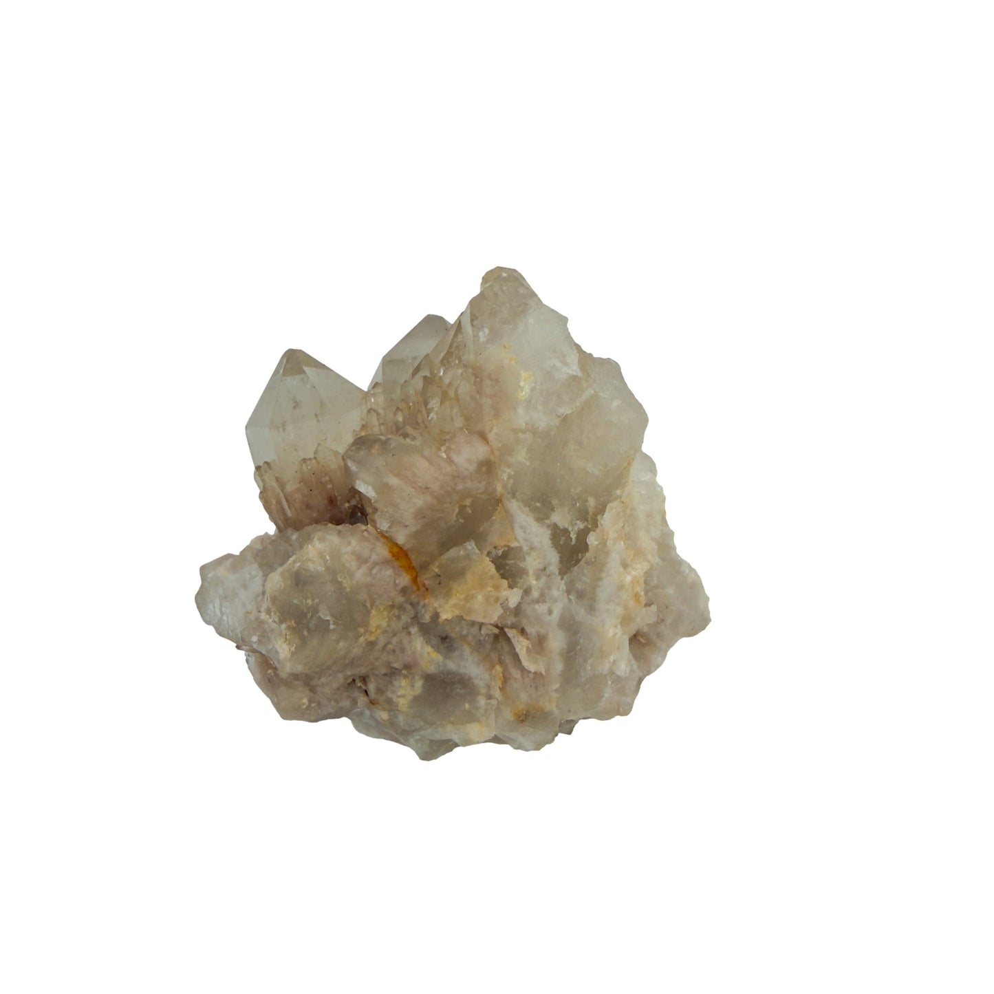 Congo natural citrine cluster no. 16 at the reverse side, 2.39 inches wide, hand-finished with jojoba oil.