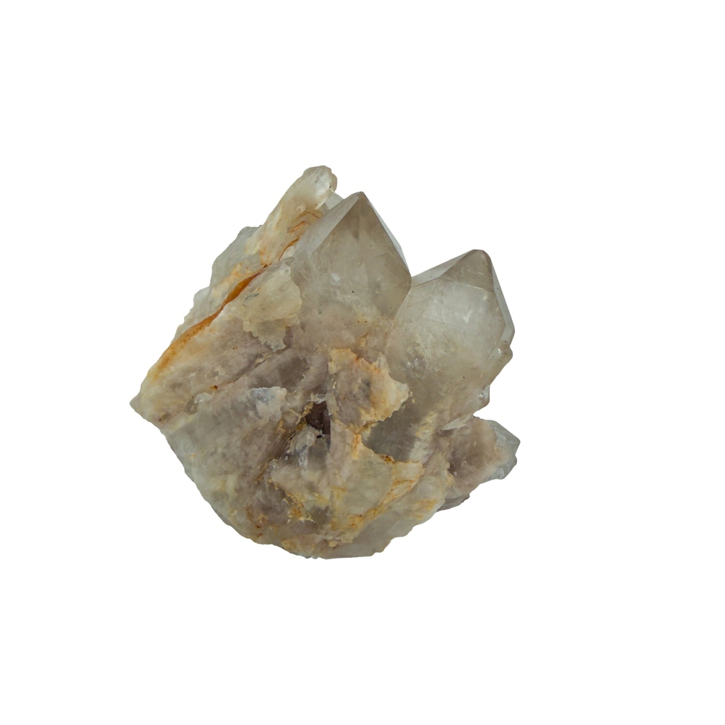 A-grade natural citrine cluster no. 16 from Haut-Lomami, DR Congo, top-down view, honey-toned quartz terminations, 2.40 inches long.