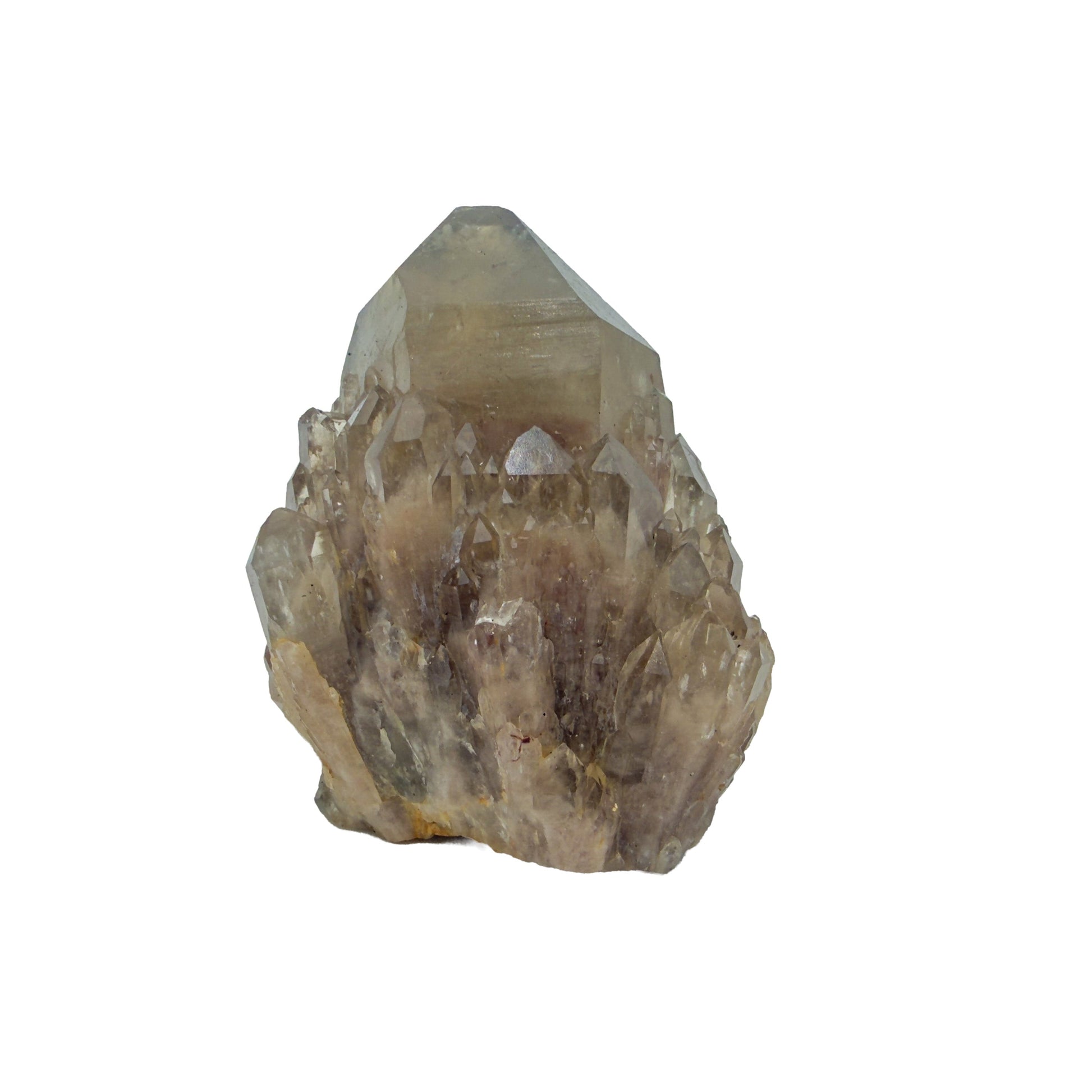 Untreated citrine specimen no. 17 seen from the angled three-quarter view, 0.42 lb of naturally yellow quartz from the DR Congo.