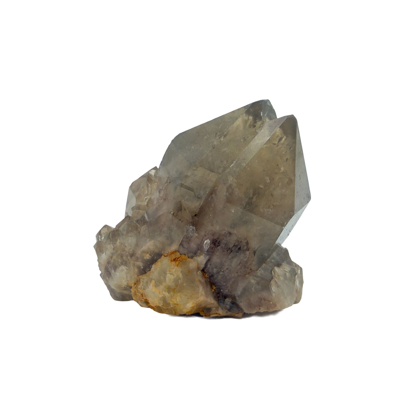 Congo natural citrine cluster no. 17 at the right profile, 1.85 inches wide, hand-finished with jojoba oil.
