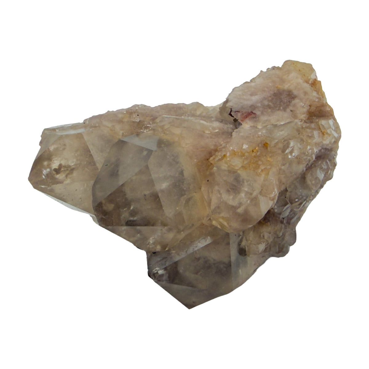 A-grade natural citrine cluster no. 19 from Haut-Lomami, DR Congo, left profile, honey-toned quartz terminations, 3.00 inches long.