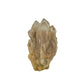 The top-down view of citrine cluster no. 19, 1.73 inches tall, soft golden colour with smoky grey zoning.