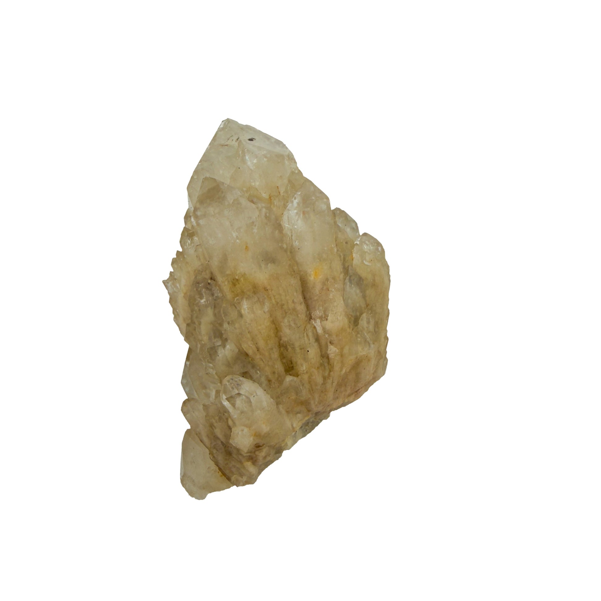 Untreated citrine specimen no. 20 seen from the top-down view, 0.39 lb of naturally yellow quartz from the DR Congo.