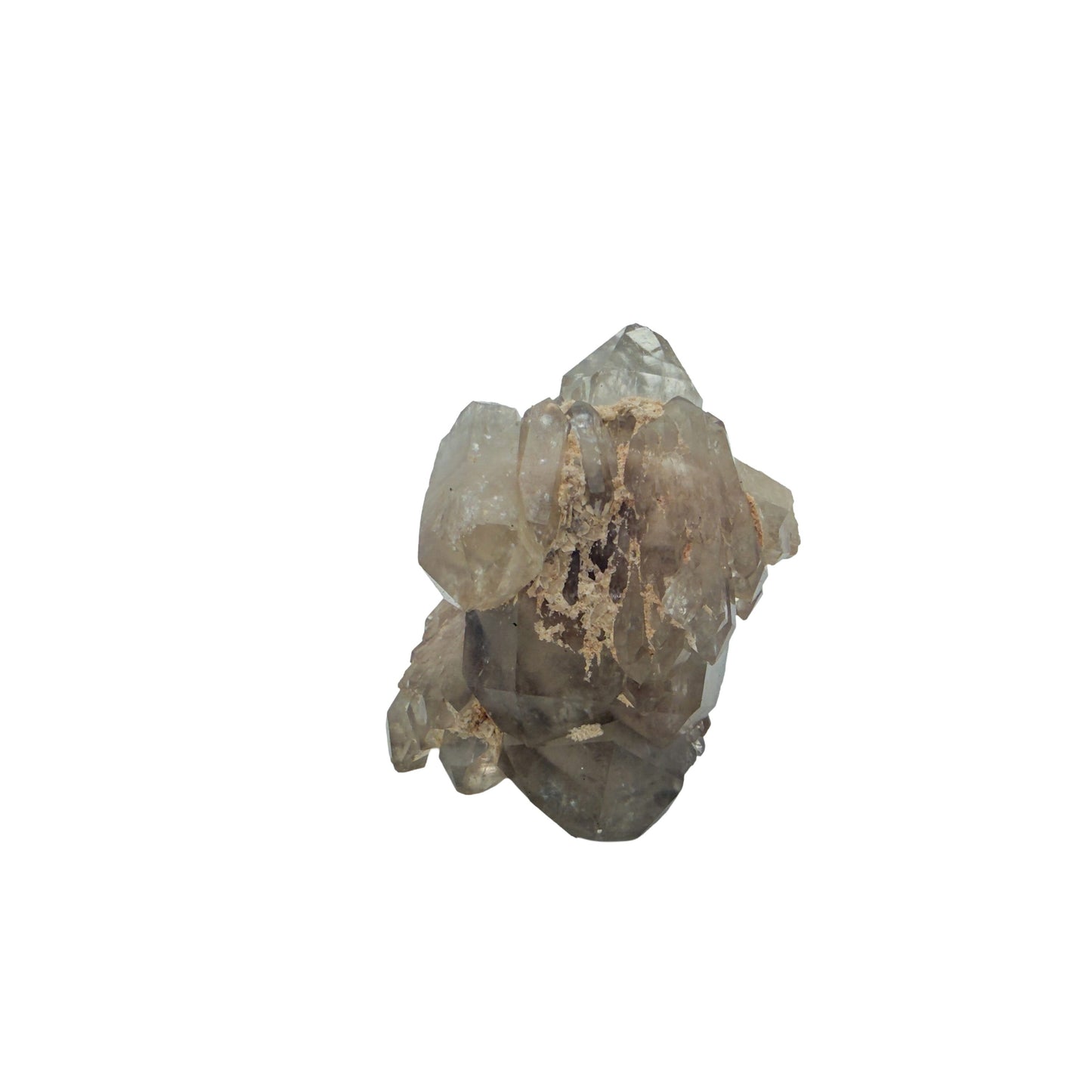 A-grade natural citrine cluster no. 21 from Haut-Lomami, DR Congo, primary crystal face, honey-toned quartz terminations, 2.01 inches long.