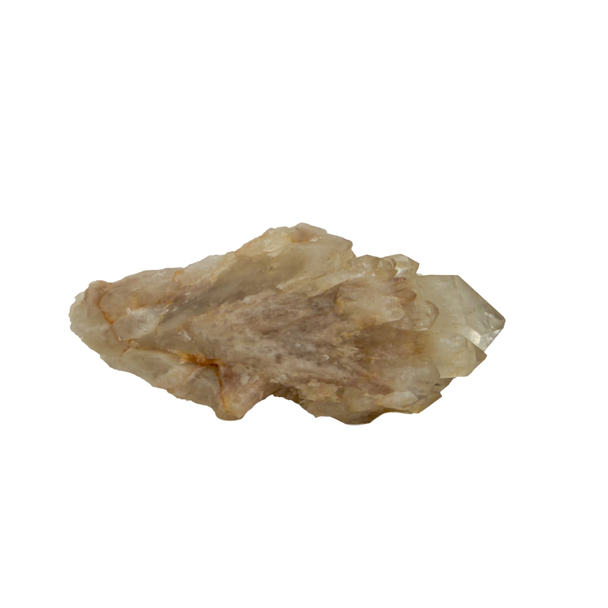 Untreated citrine specimen no. 22 seen from the right profile, 0.27 lb of naturally yellow quartz from the DR Congo.