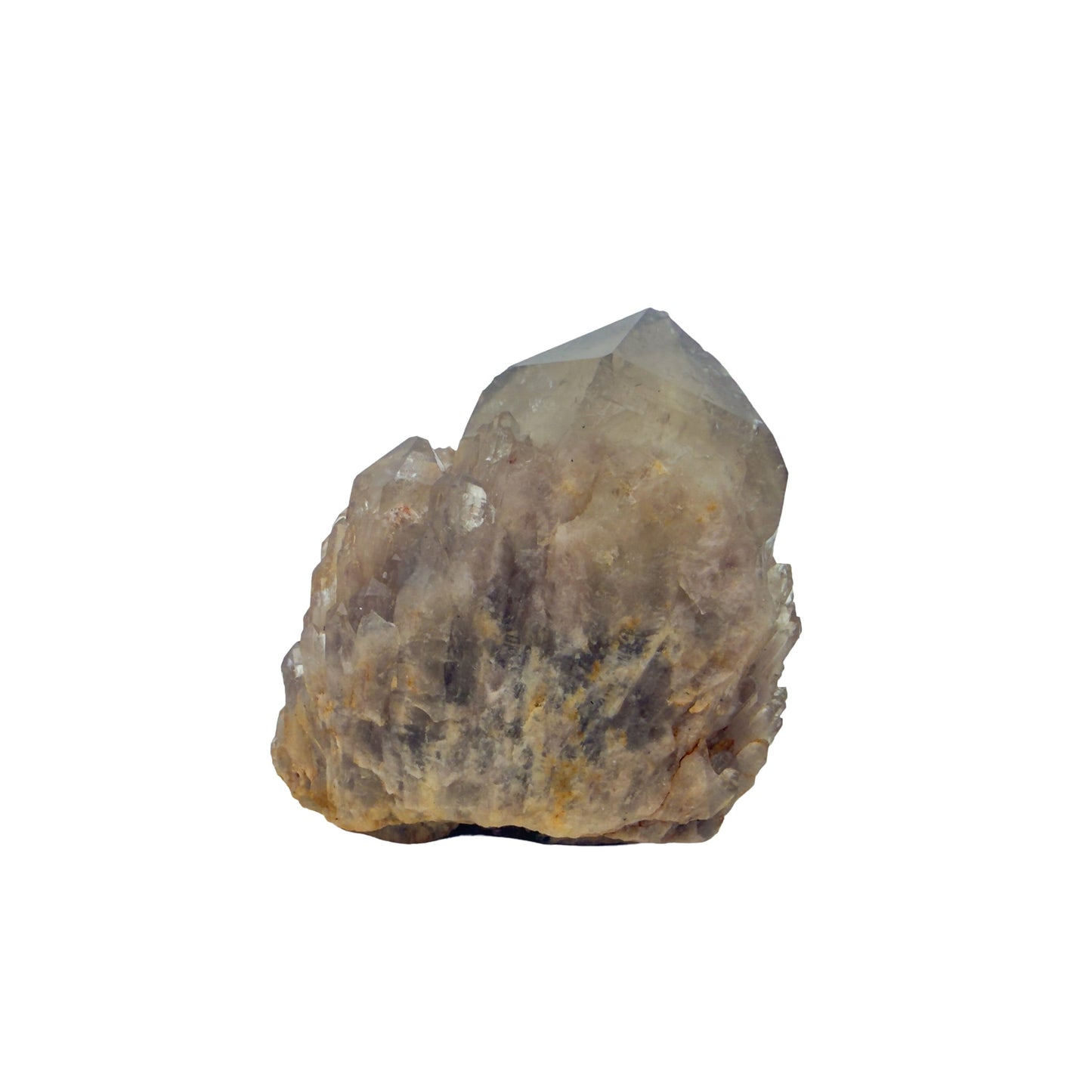 Untreated citrine specimen no. 23 seen from the left profile, 0.30 lb of naturally yellow quartz from the DR Congo.