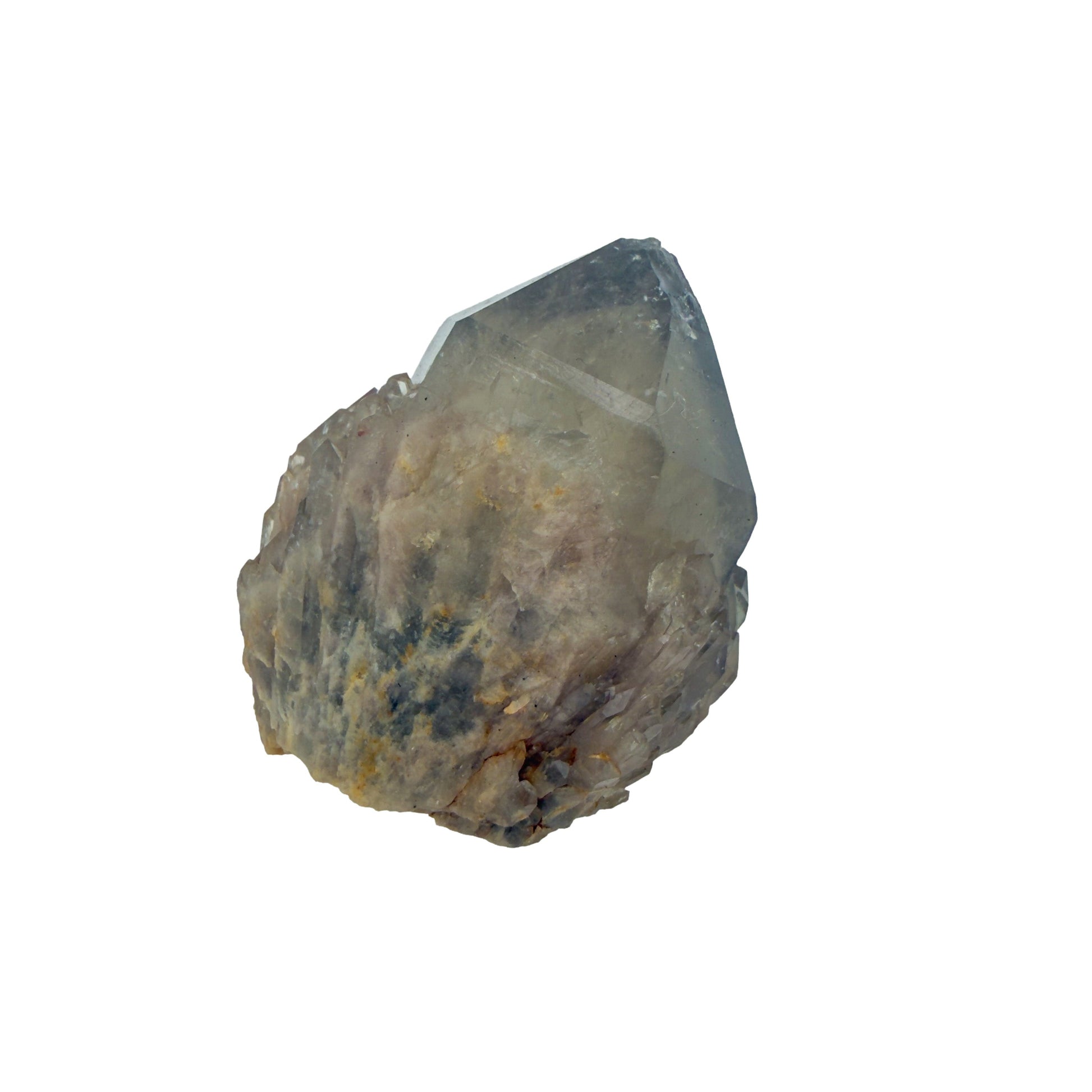 A-grade natural citrine cluster no. 23 from Haut-Lomami, DR Congo, top-down view, honey-toned quartz terminations, 2.24 inches long.