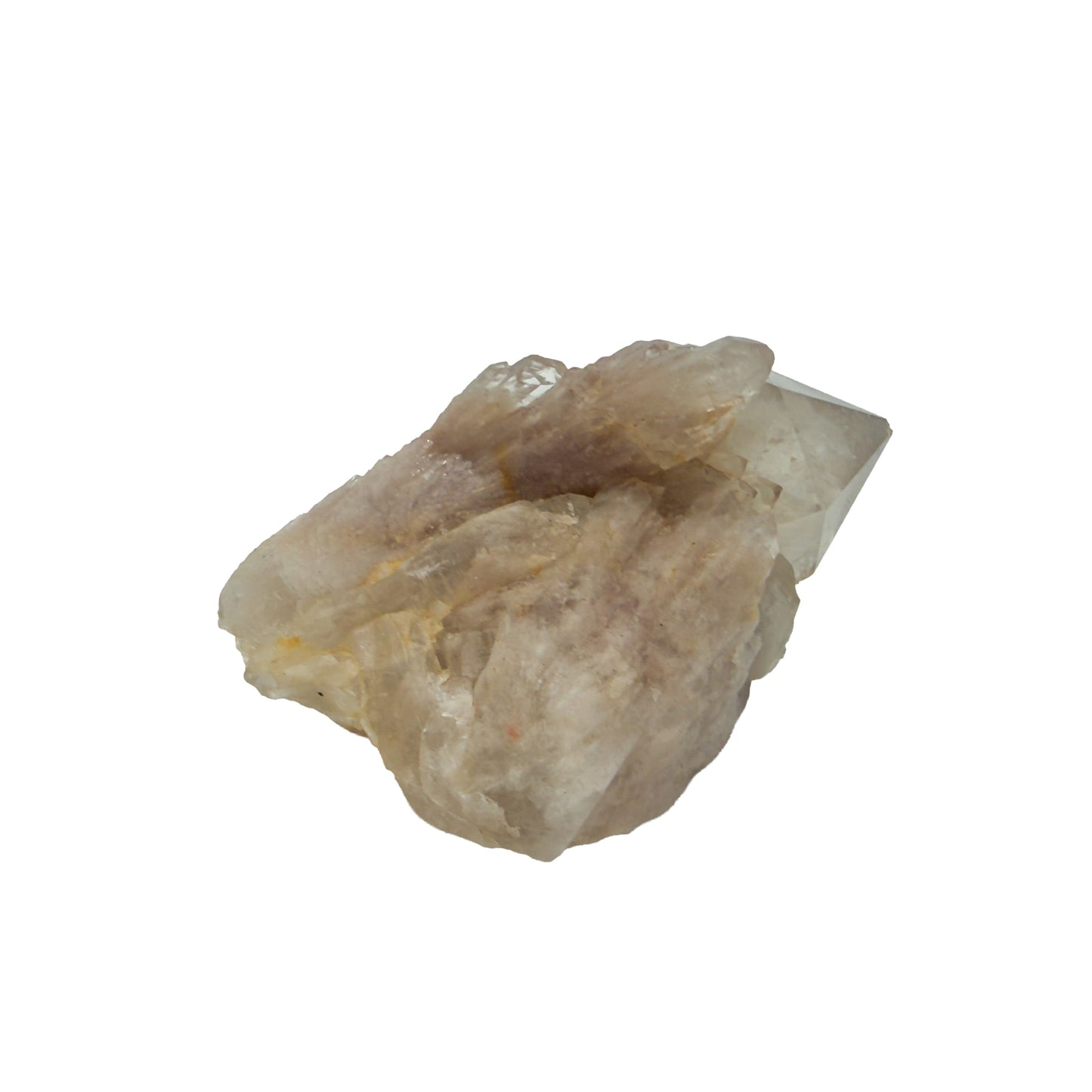 A-grade natural citrine cluster no. 26 from Haut-Lomami, DR Congo, left profile, honey-toned quartz terminations, 2.58 inches long.