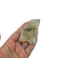 Natural citrine cluster no. 26 held in an open hand, showing the true scale of this 2.58 inch, 0.25 pound piece.