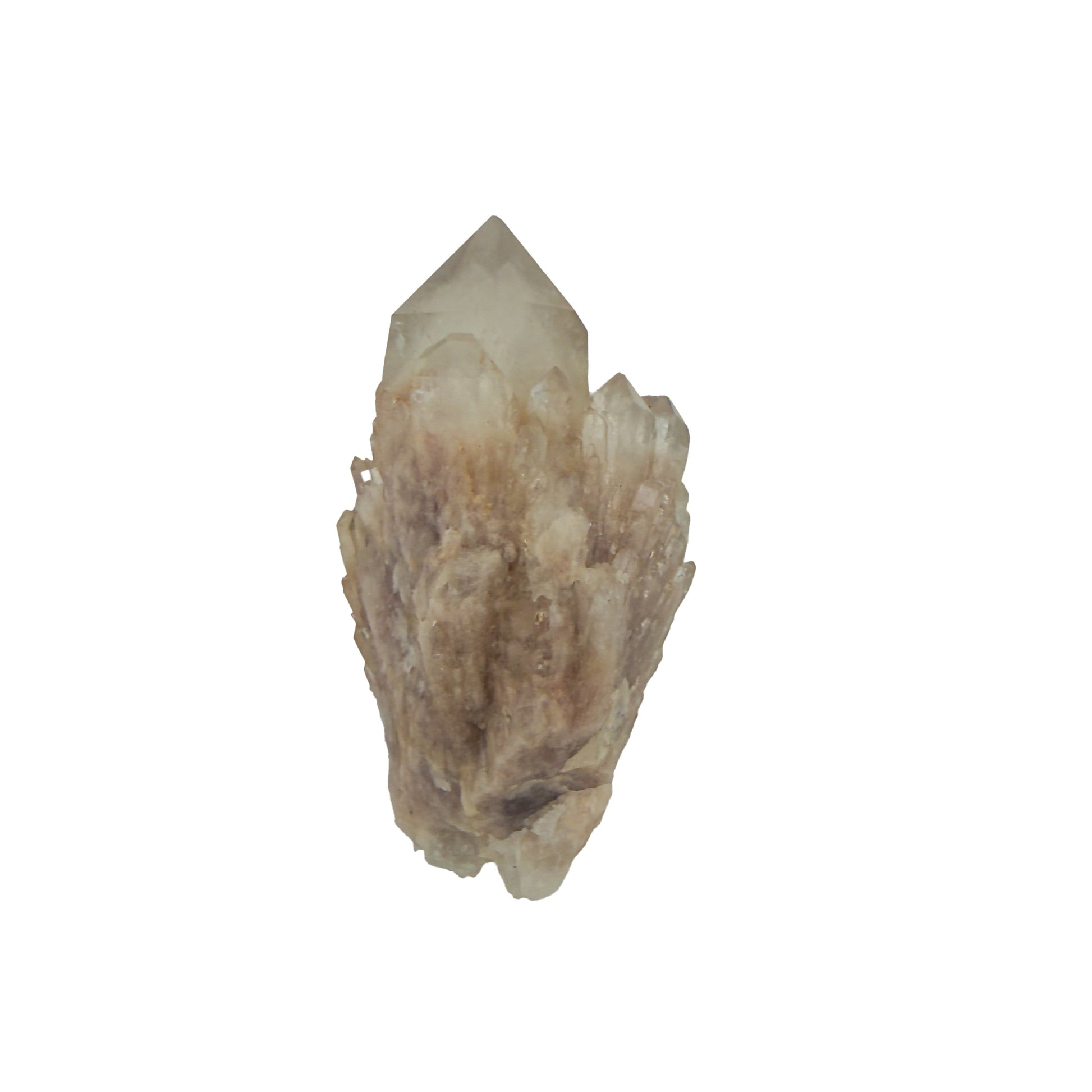 Reverse side of natural citrine no. 29, 3.08 inches across, terminations catching light along the top edge.