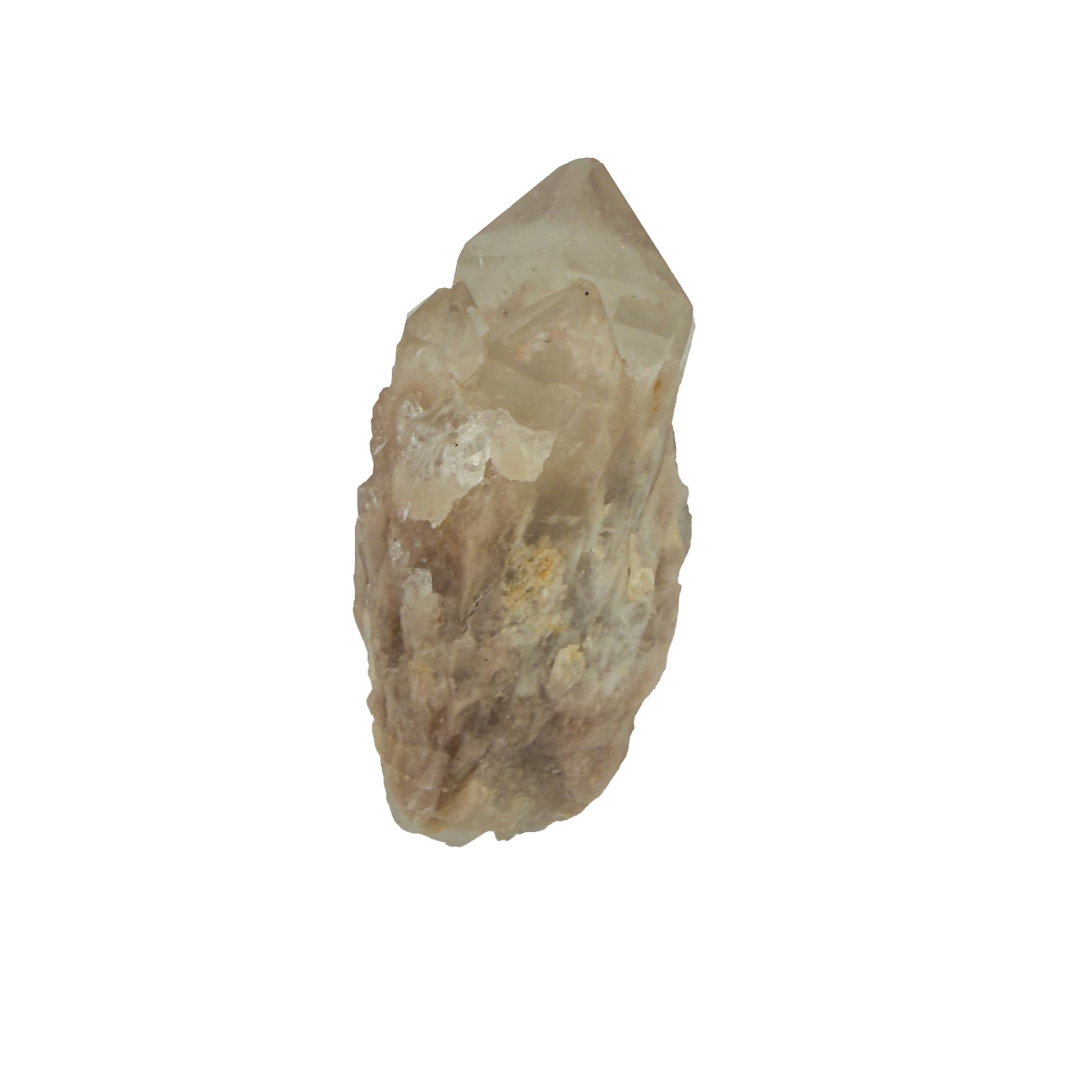 Congo natural citrine cluster no. 29 at the top-down view, 1.63 inches wide, hand-finished with jojoba oil.