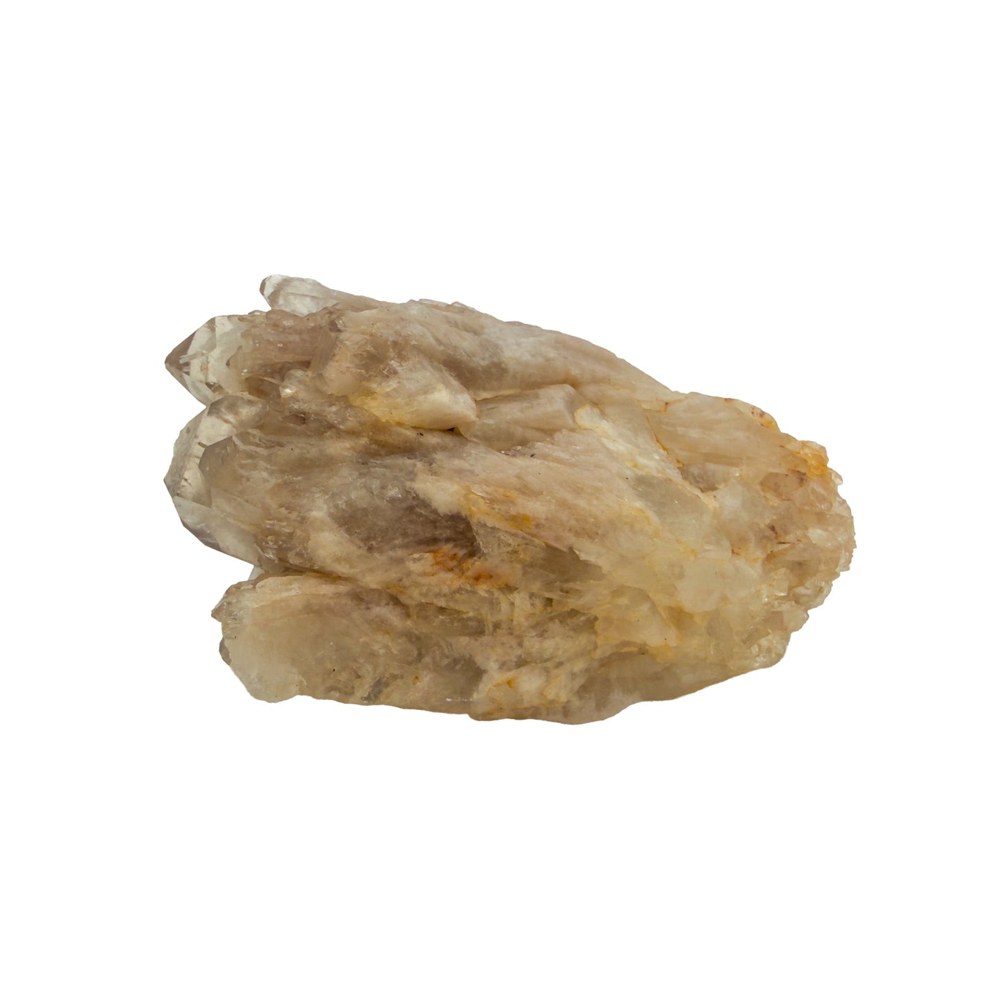 Untreated citrine specimen no. 30 seen from the left profile, 0.43 lb of naturally yellow quartz from the DR Congo.