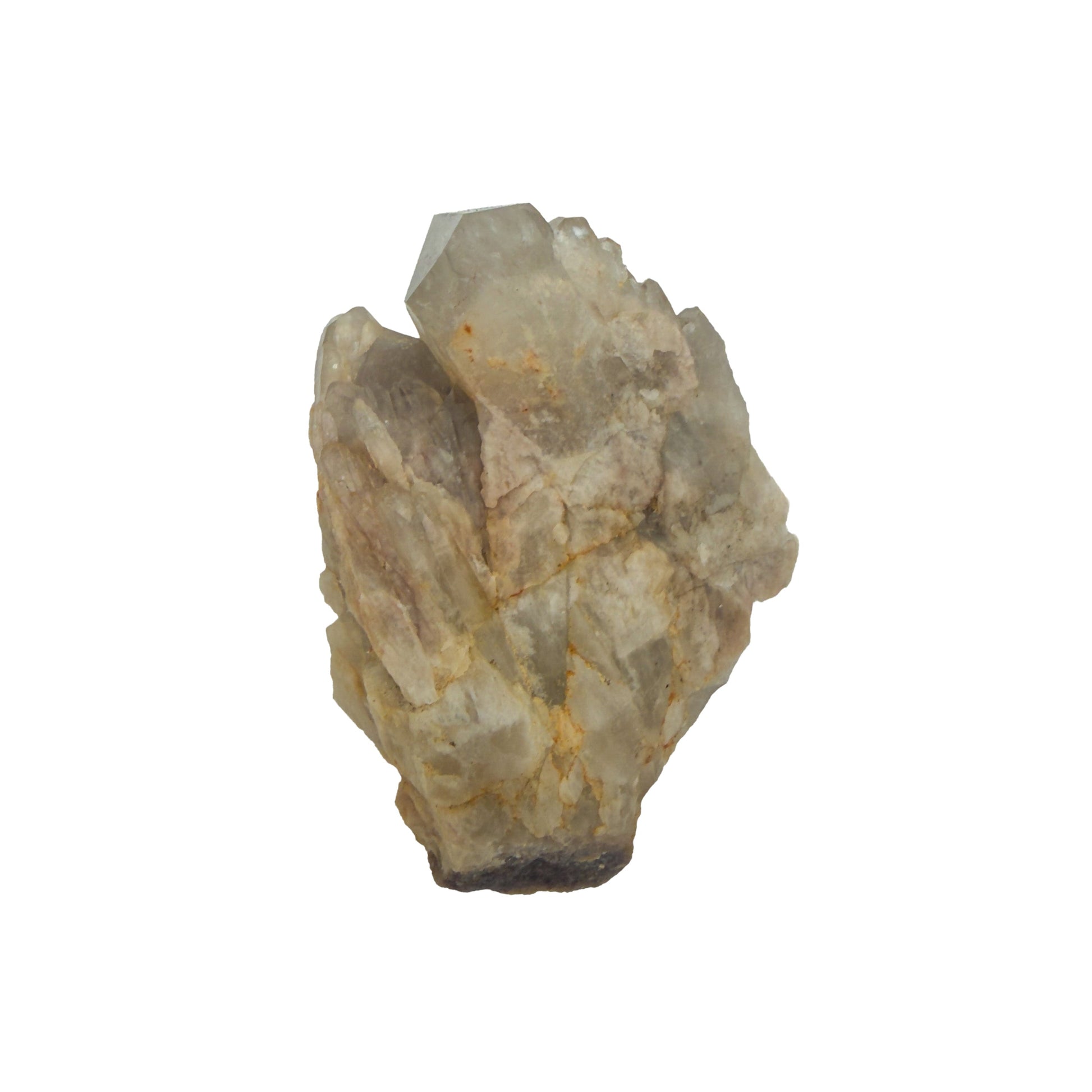 A-grade natural citrine cluster no. 31 from Haut-Lomami, DR Congo, reverse side, honey-toned quartz terminations, 3.10 inches long.
