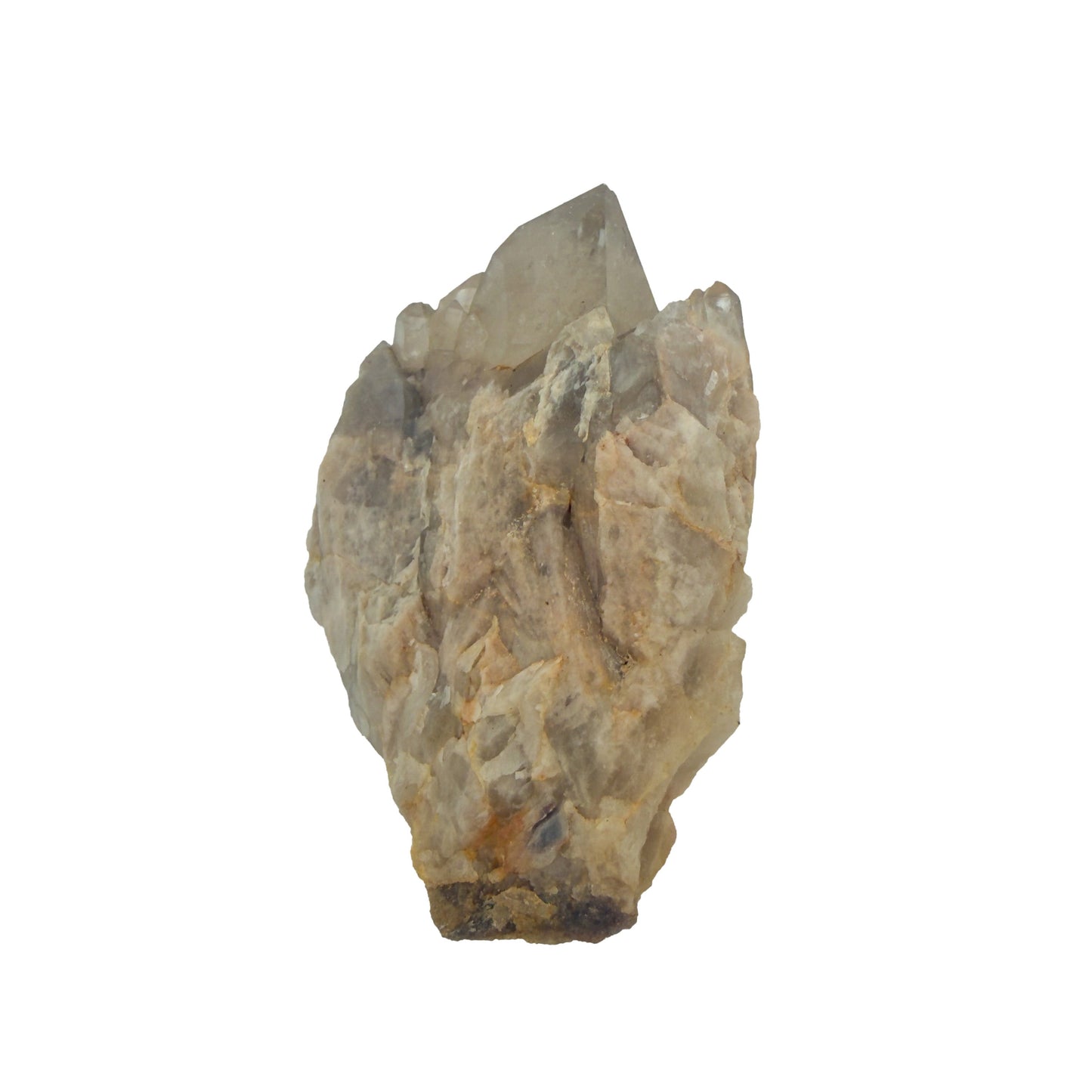 Top-down view of a 0.24 pound natural citrine cluster, no. 31, showing pale amber crystal faces over a raw base.