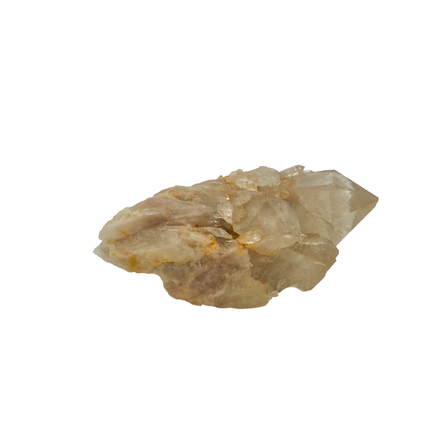 Untreated citrine specimen no. 32 seen from the primary crystal face, 0.25 lb of naturally yellow quartz from the DR Congo.