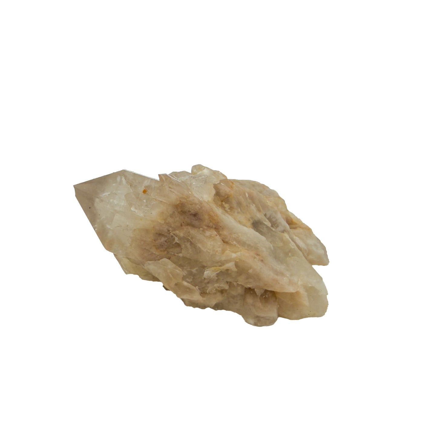 Congo natural citrine cluster no. 32 at the left profile, 1.90 inches wide, hand-finished with jojoba oil.