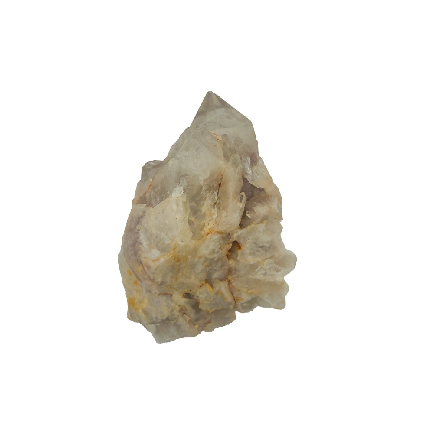 Natural citrine cluster no. 32 photographed at the top-down view, 2.80 by 1.90 by 1.41 inches, untreated Congo material.
