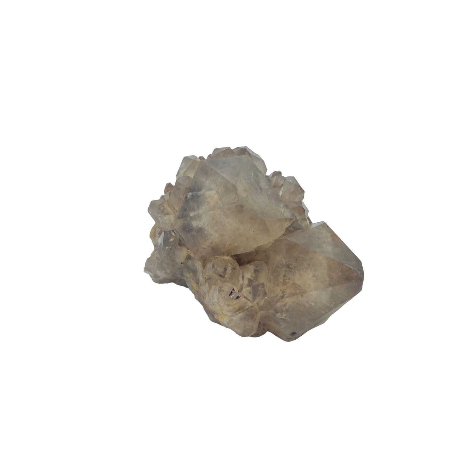 Congo natural citrine cluster no. 33 at the angled three-quarter view, 1.59 inches wide, hand-finished with jojoba oil.
