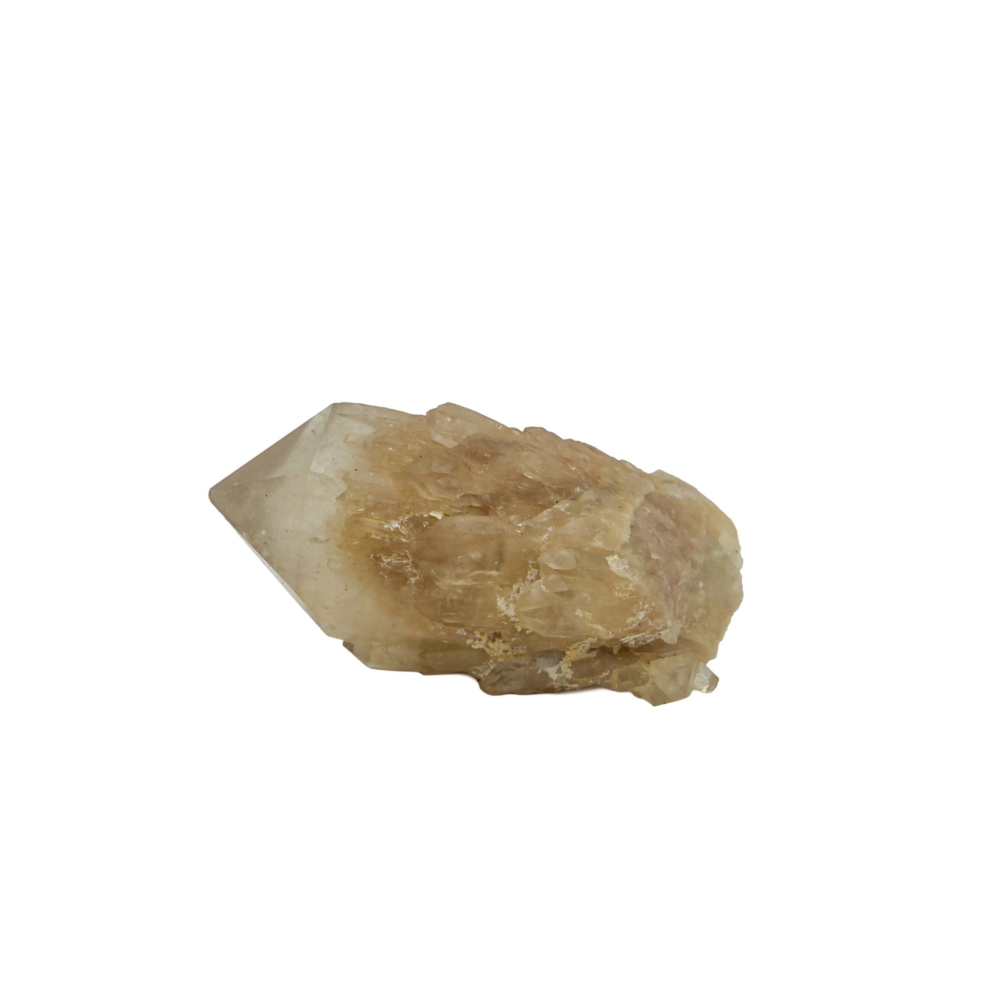 Congo natural citrine cluster no. 34 at the primary crystal face, 1.77 inches wide, hand-finished with jojoba oil.