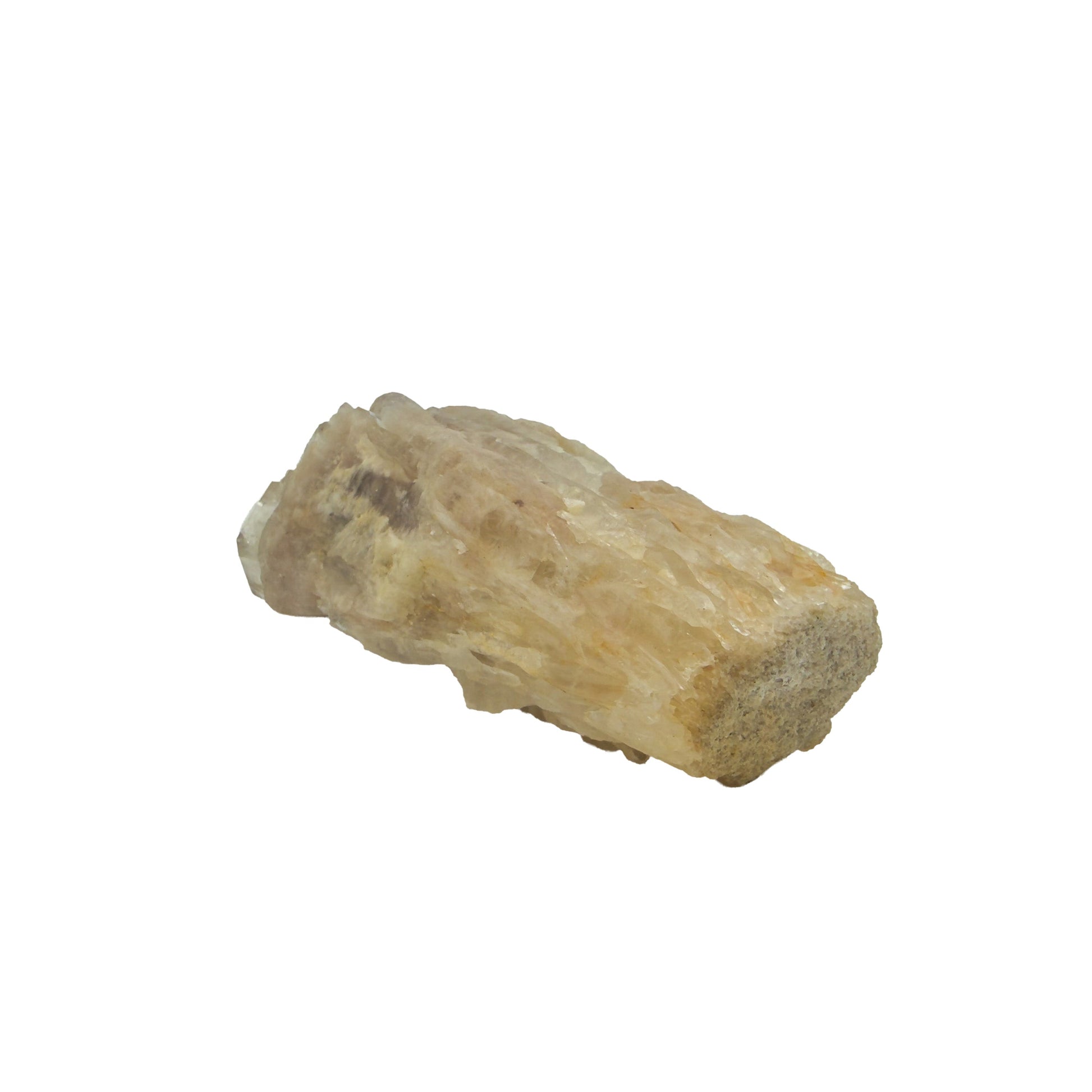 Natural citrine cluster no. 36 photographed at the angled three-quarter view, 3.63 by 1.67 by 1.20 inches, untreated Congo material.