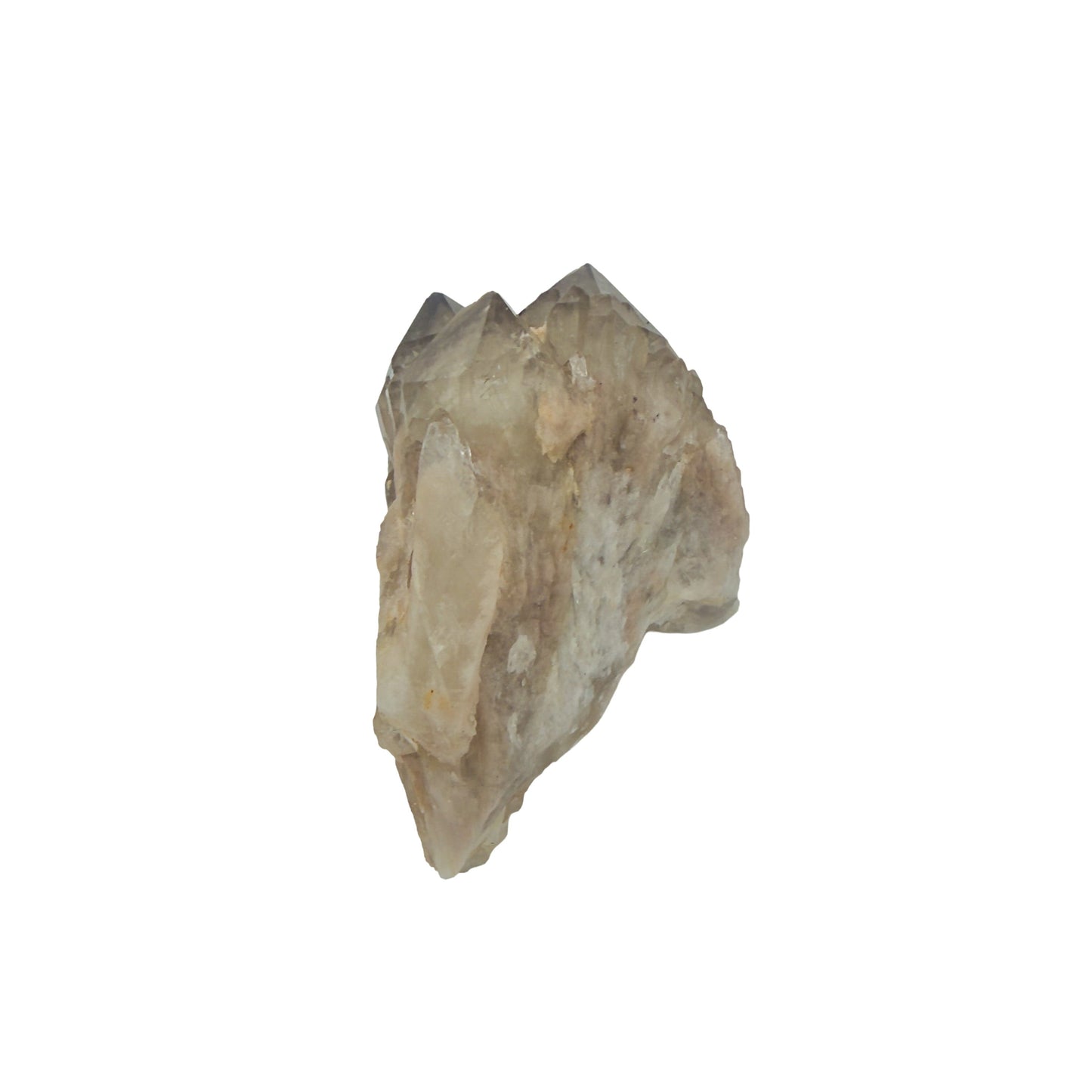 A-grade natural citrine cluster no. 38 from Haut-Lomami, DR Congo, reverse side, honey-toned quartz terminations, 2.88 inches long.