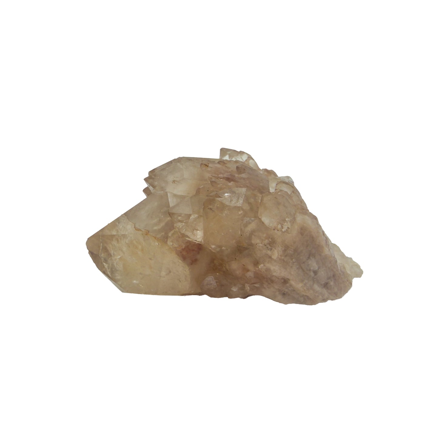 A-grade natural citrine cluster no. 40 from Haut-Lomami, DR Congo, left profile, honey-toned quartz terminations, 2.11 inches long.