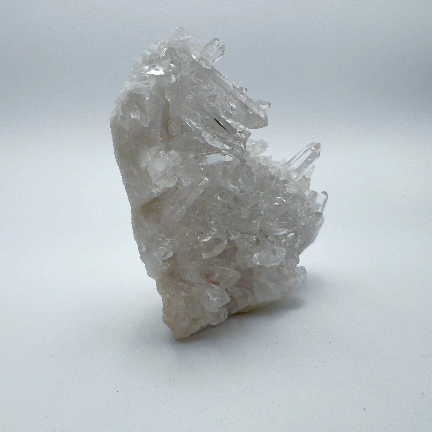 Edge view of Clear Quartz specimen, sourced from Brazil, worked with for Cleansing.