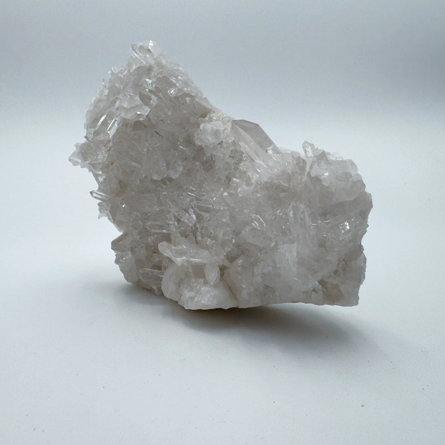 Overhead angle of Grade AAA Clear Quartz specimen, from Rio Grande do Sul, Brazil, drawn on for Cleansing.