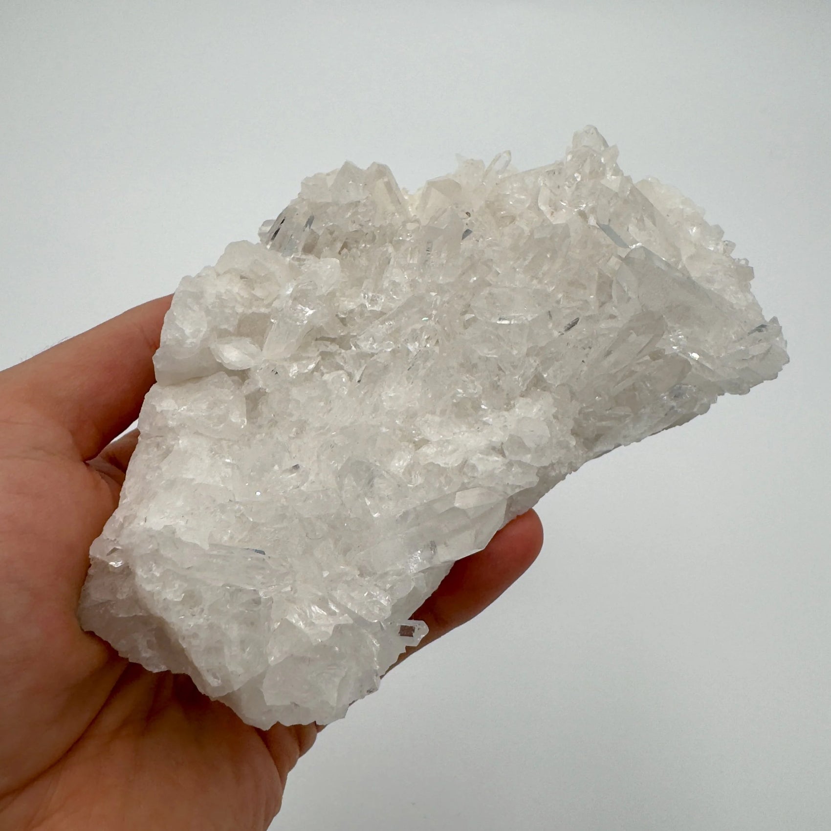 Detail shot of Grade AAA Clear Quartz specimen under natural light