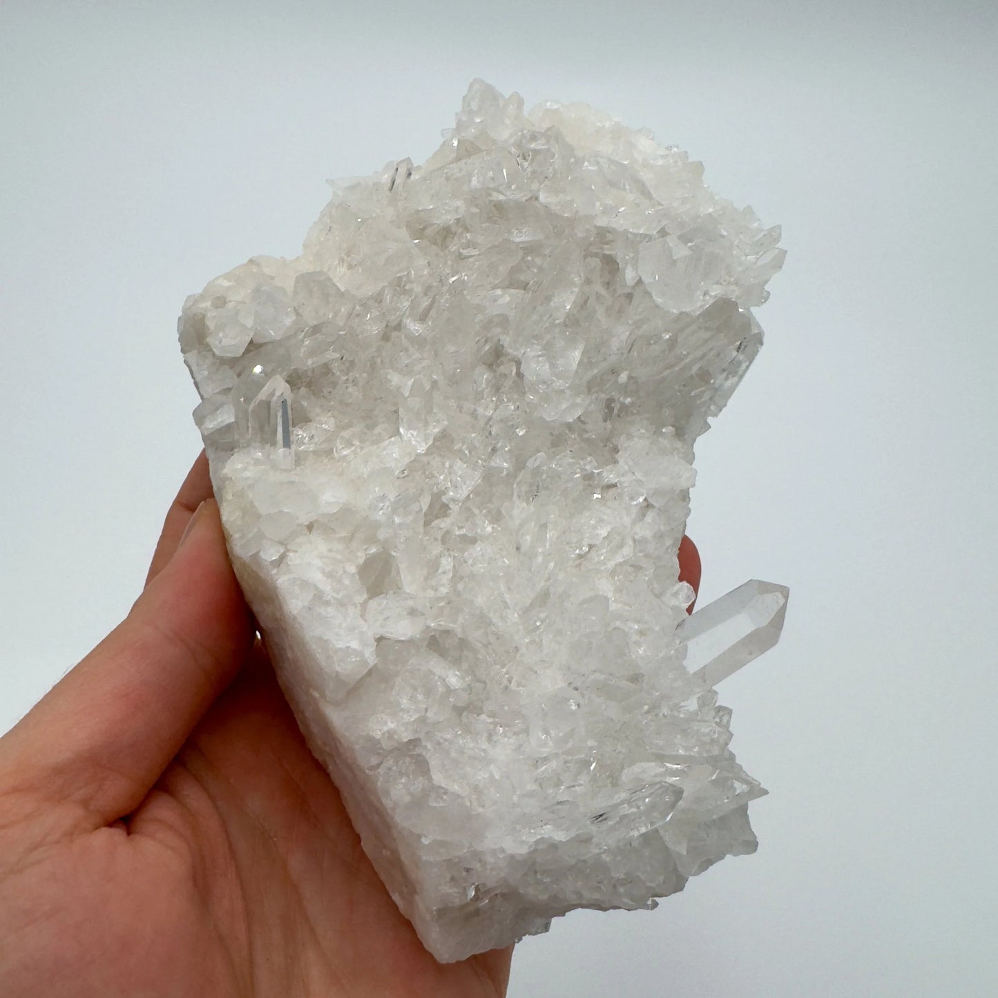 Full profile of Grade AAA Clear Quartz specimen ready to ship from Beyond Bohemian