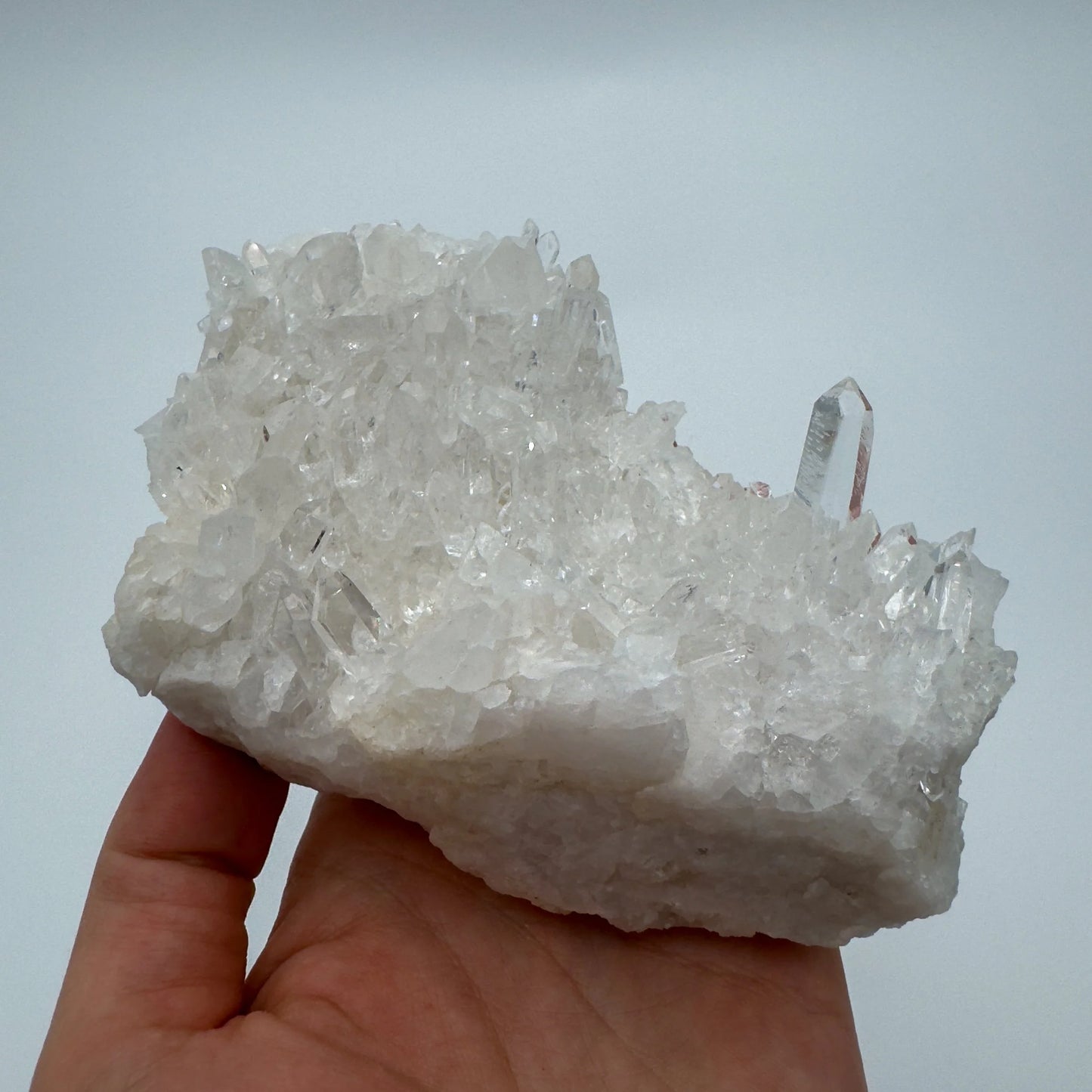 Full profile of Grade AAA Clear Quartz specimen ready to ship from Beyond Bohemian