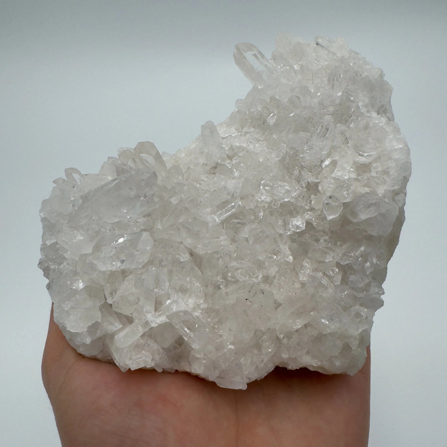 Full profile of Grade AAA Clear Quartz specimen ready to ship from Beyond Bohemian