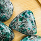 Plan view of Grade AA Emerald palm stone, Zimbabwe-sourced.