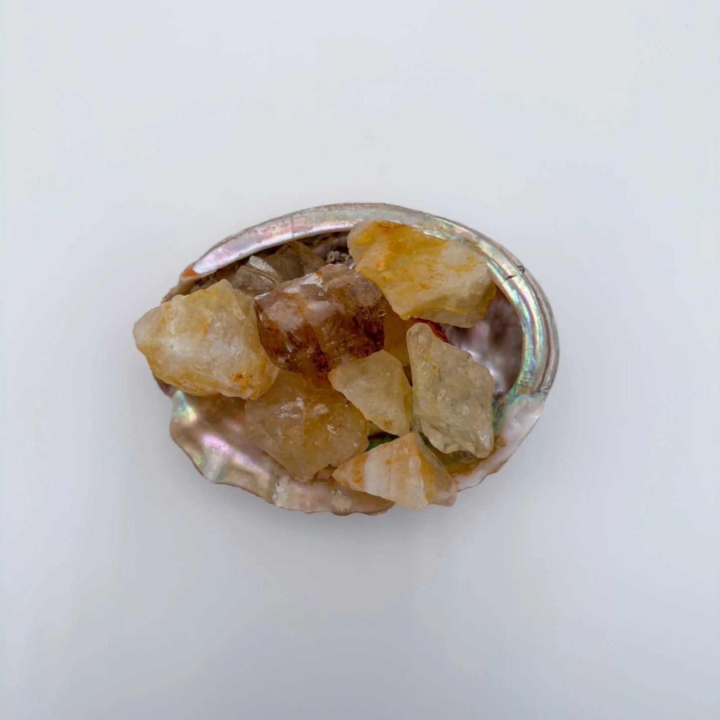 Magnified detail of Golden Healer raw stone, showing tight grain.