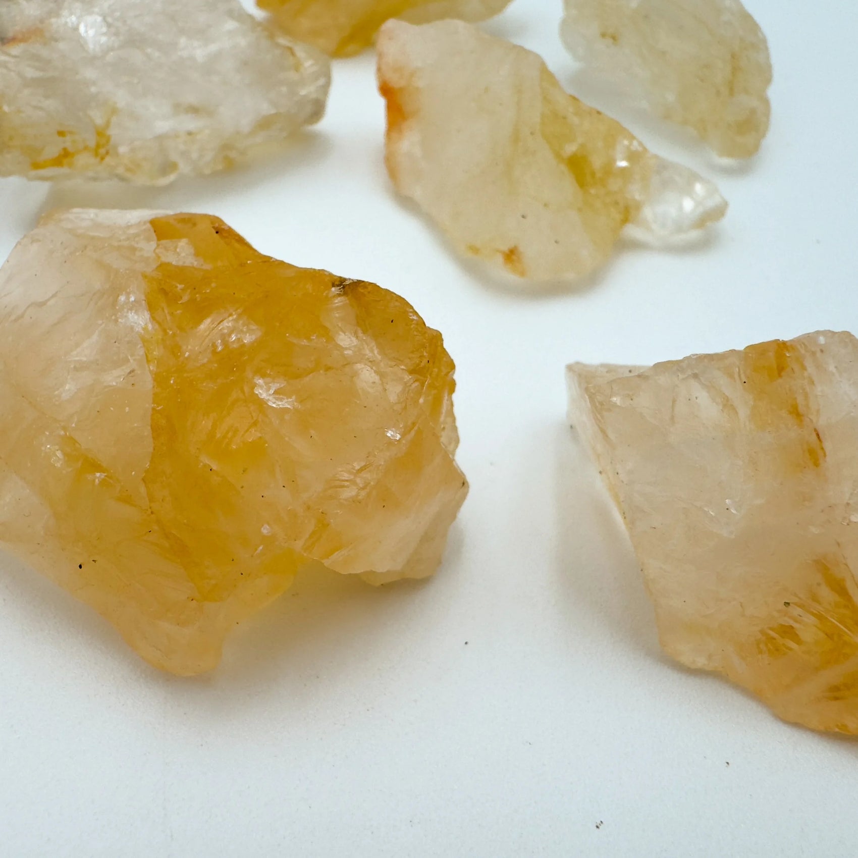 Reverse side of Golden Healer raw stone, showing open form.