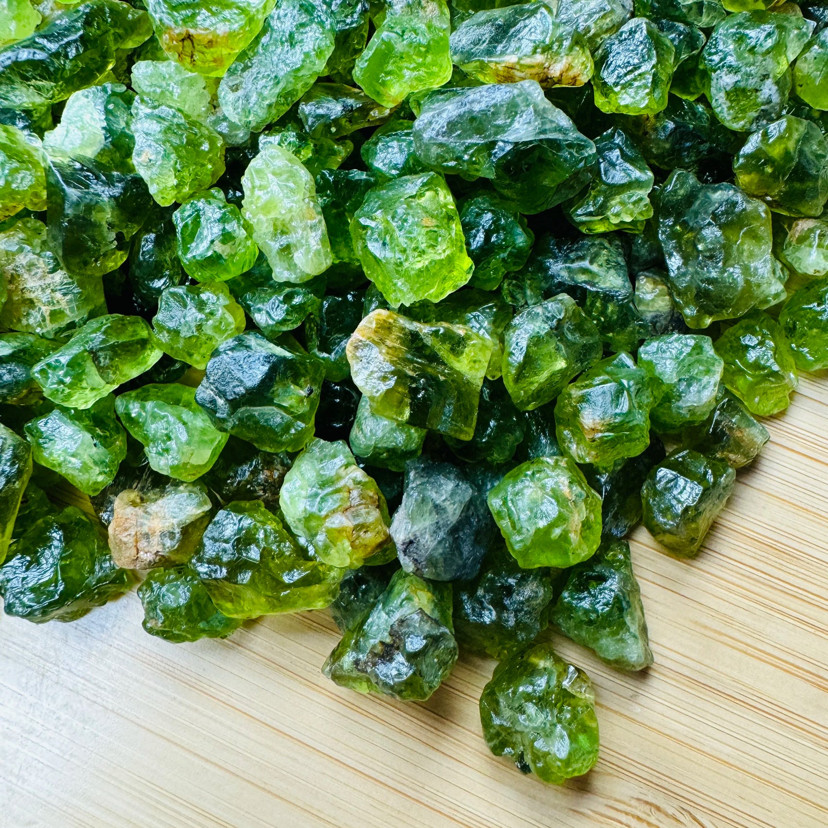 Handheld Peridot raw stone from United States for meditation, Emotional Healing and Confidence