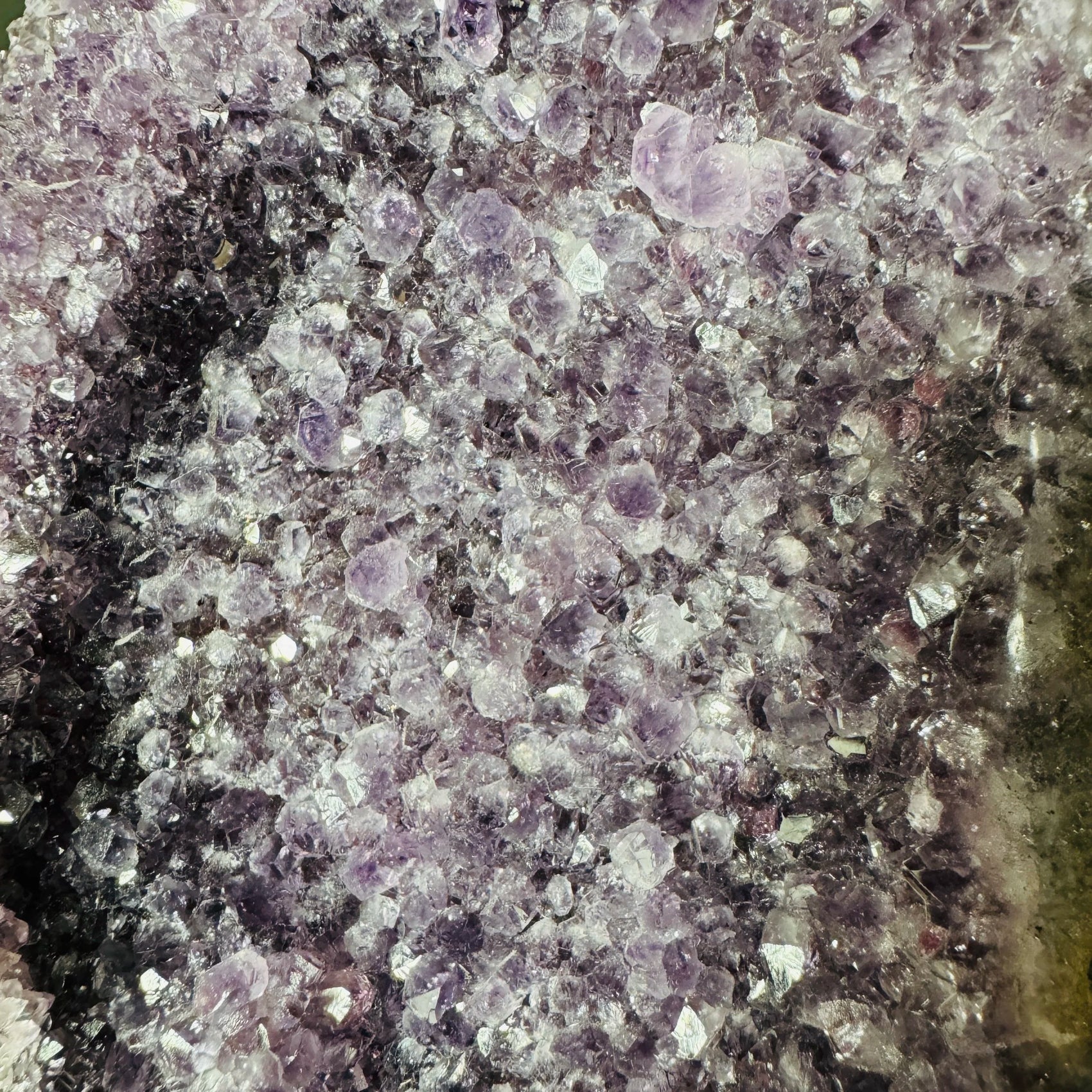 Back view of Grade AA Amethyst geode showing natural surface