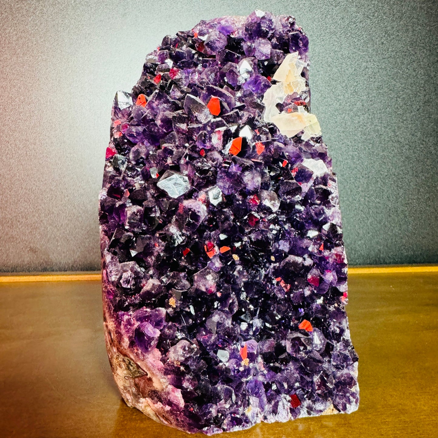 Daylight view of a Amethyst raw geode kept close for Stress Relief.