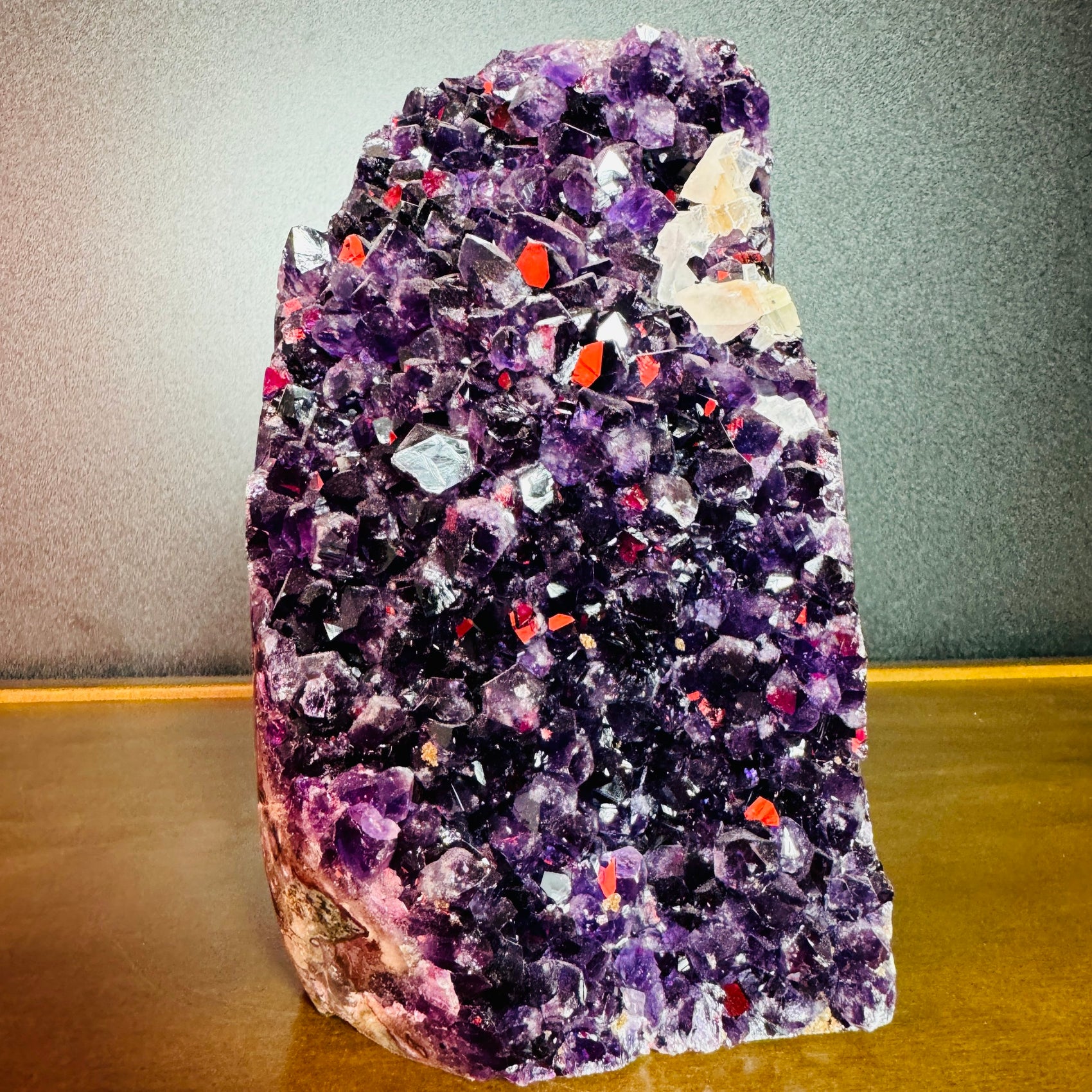 Daylight view of a Amethyst raw geode kept close for Stress Relief.