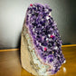 Overhead angle of Grade AA Amethyst raw geode, Uruguay-sourced.