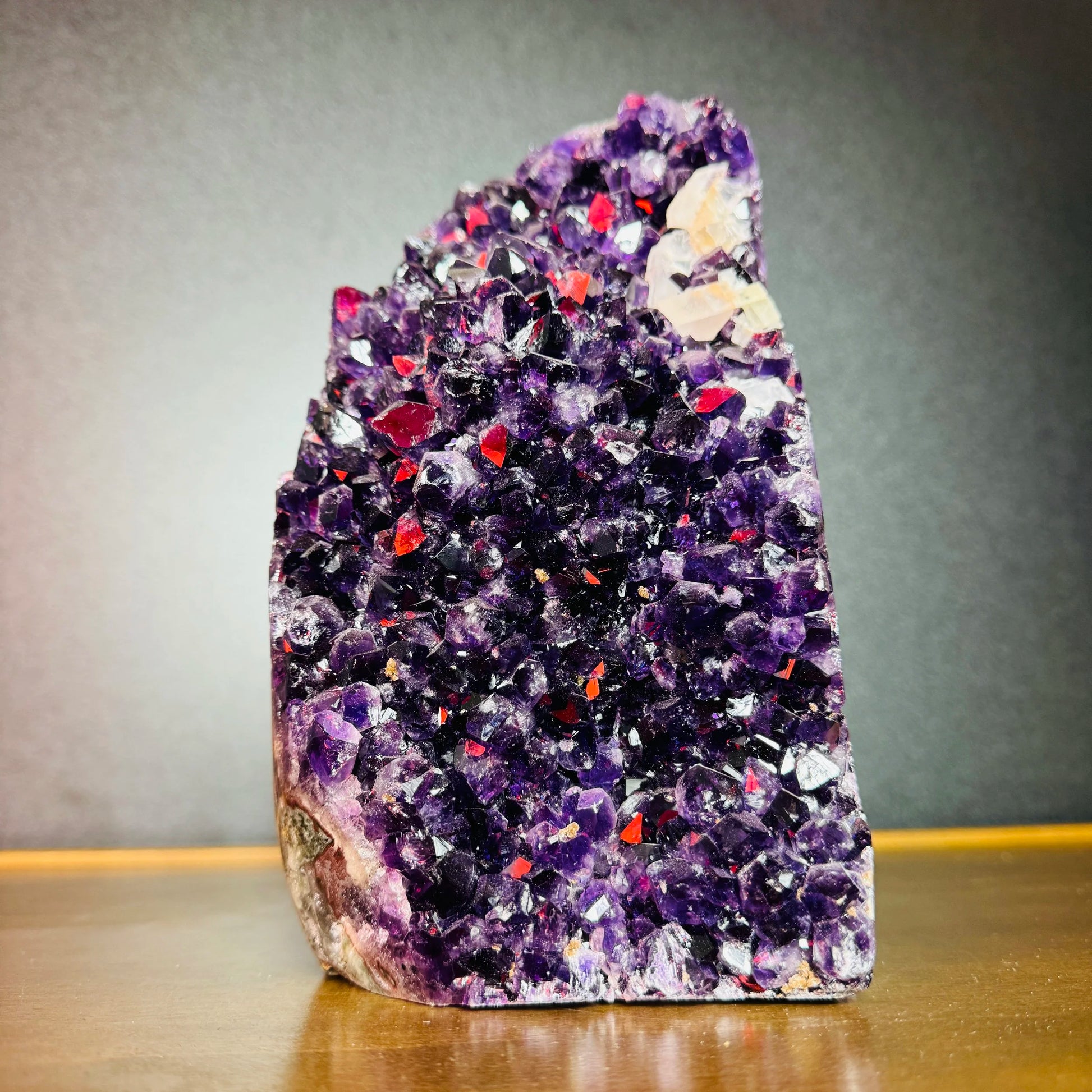 Detail capture of Amethyst raw geode, showing untreated character.