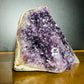 Underside detail of Amethyst raw geode, sourced from Artigas, Uruguay, showing raw matrix.