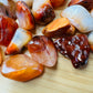 Full profile of Grade AA Carnelian tumbled stone ready to ship from Beyond Bohemian