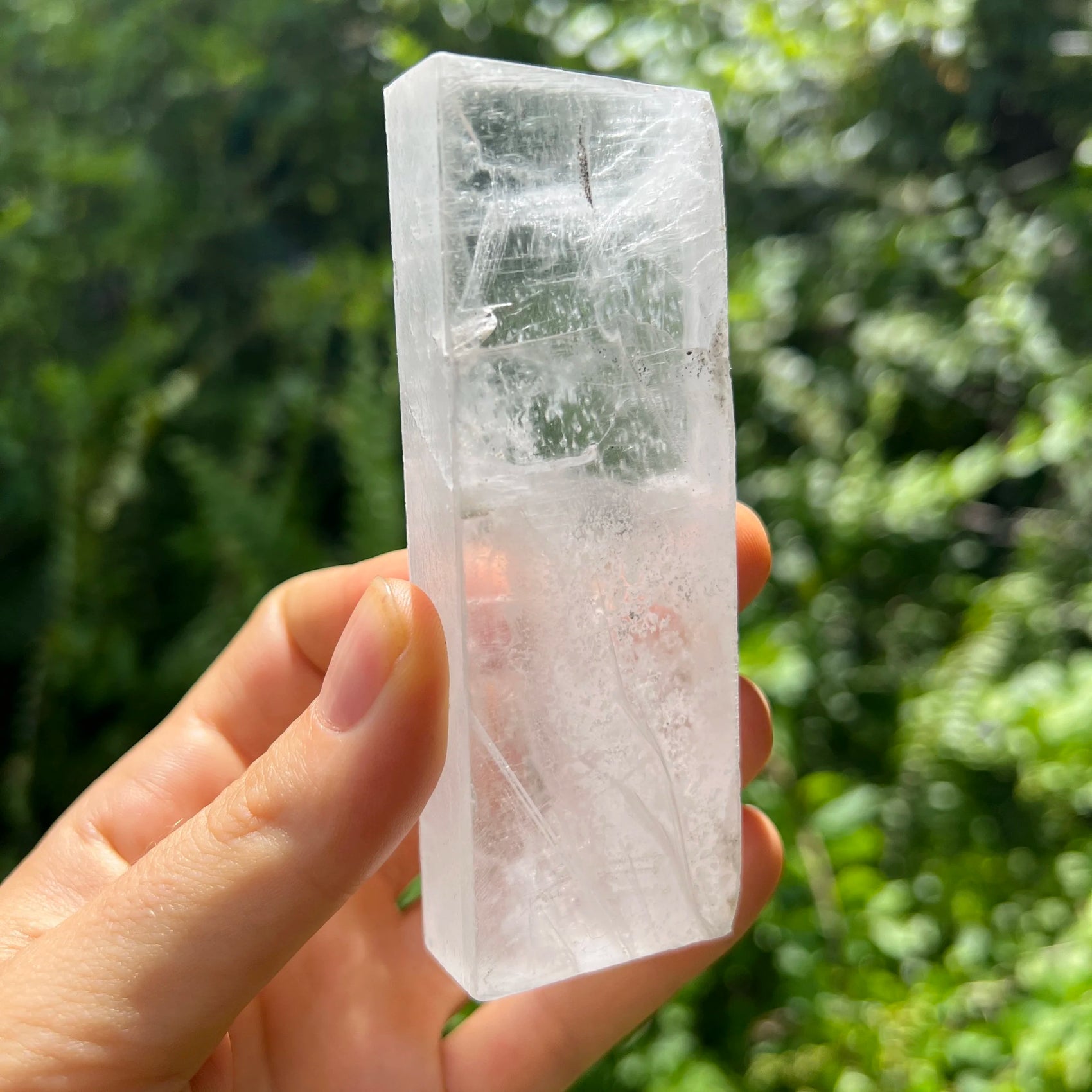 Handheld Selenite crystal from Mexico for meditation, Cleansing and Stress Relief