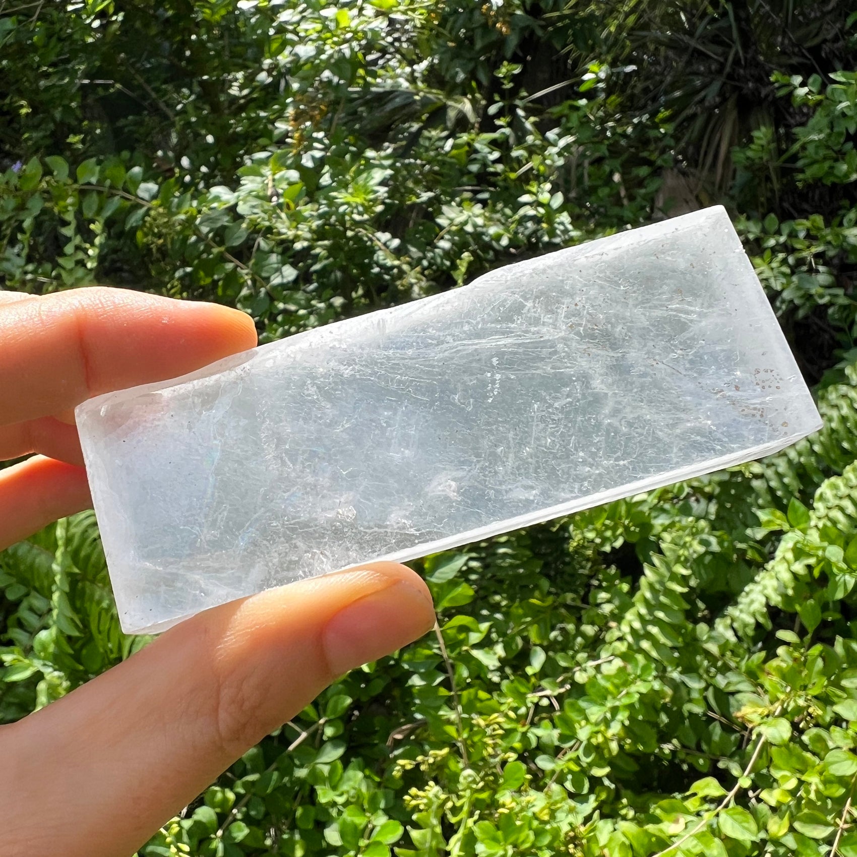 Close-up of Selenite crystal from Mexico, soothing wellness stone for Cleansing