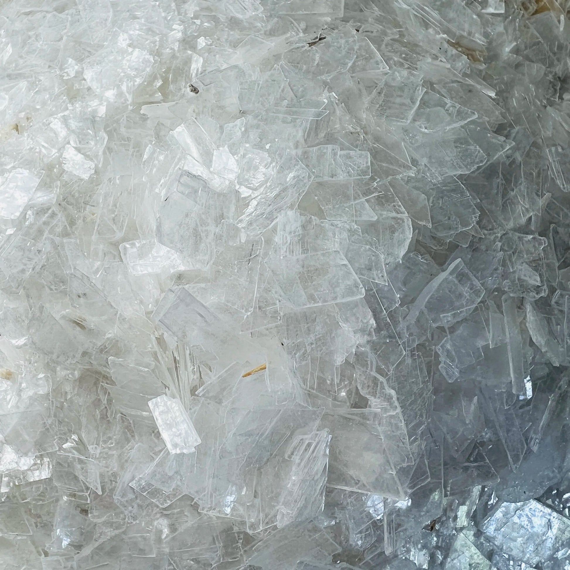 Full profile of Grade AAA Selenite crystal chips ready to ship from Beyond Bohemian