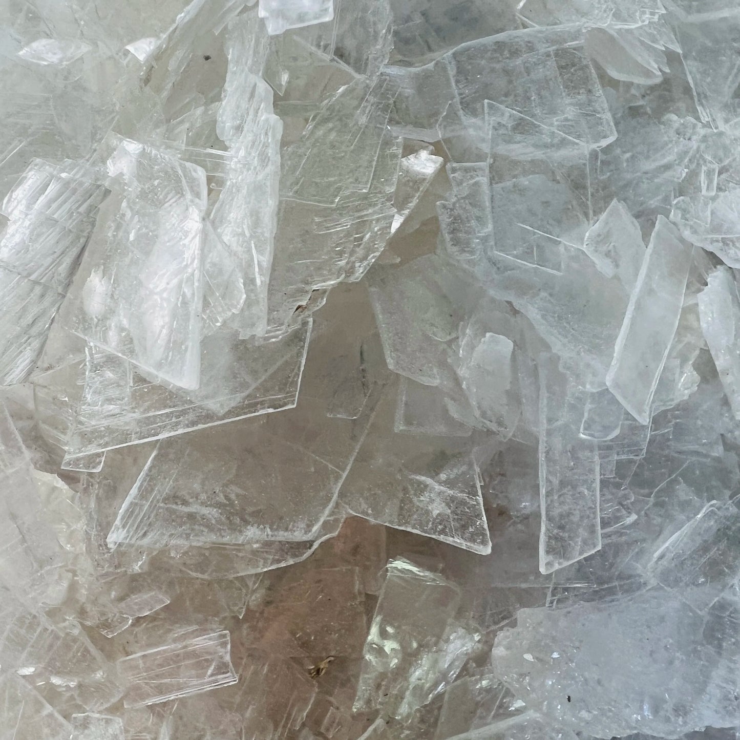 Full profile of Grade AAA Selenite crystal chips ready to ship from Beyond Bohemian