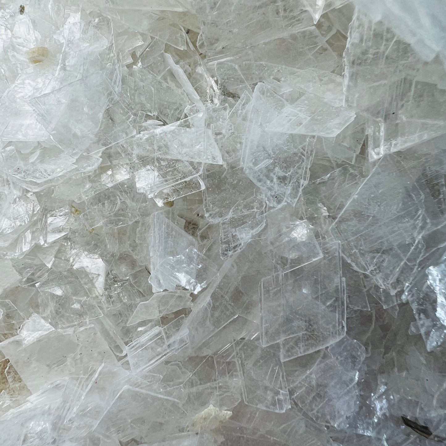 Full profile of Grade AAA Selenite crystal chips ready to ship from Beyond Bohemian