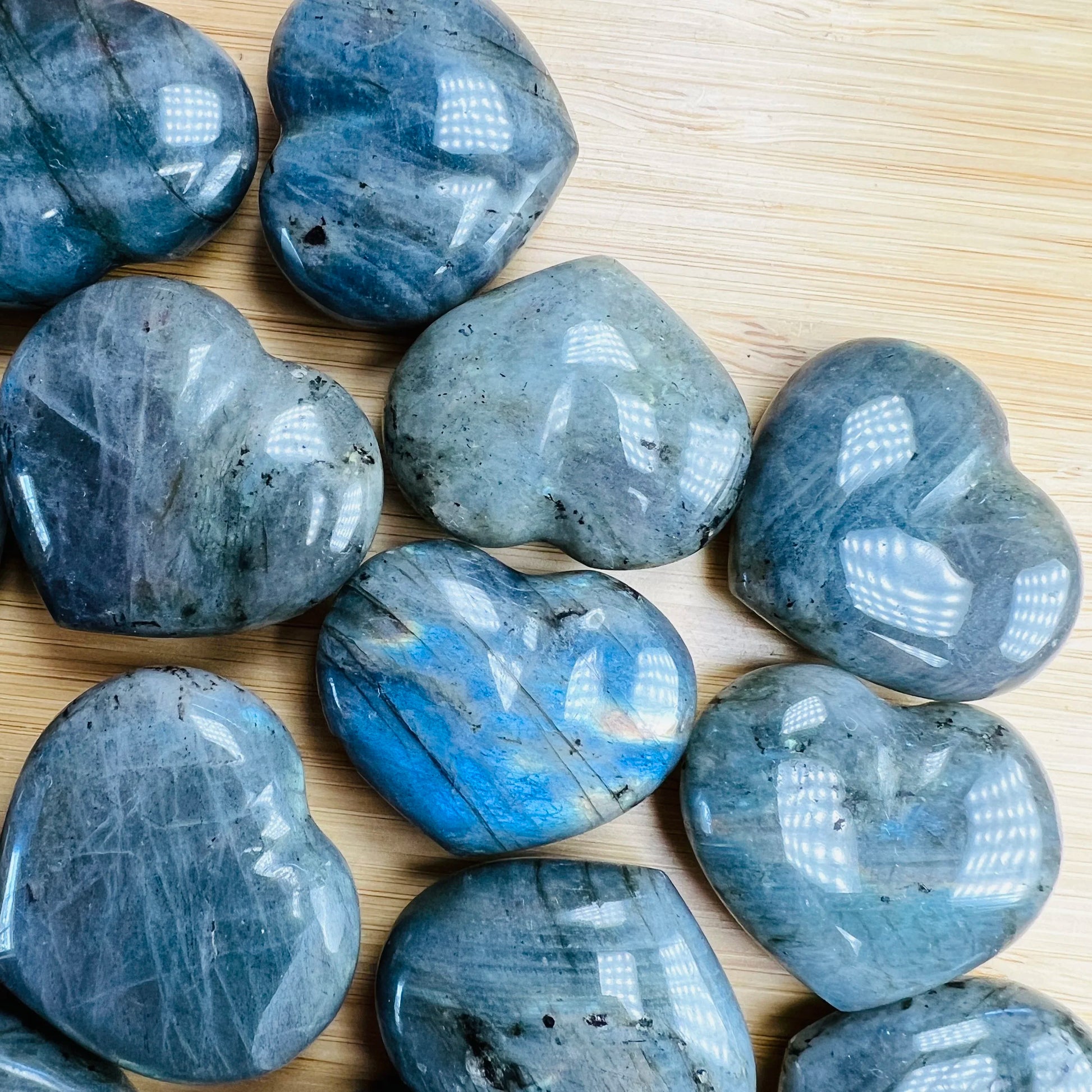 Opposite side of Labradorite polished heart, often paired with practices around Intuition and Protection, from Atsimo-Andrefana.