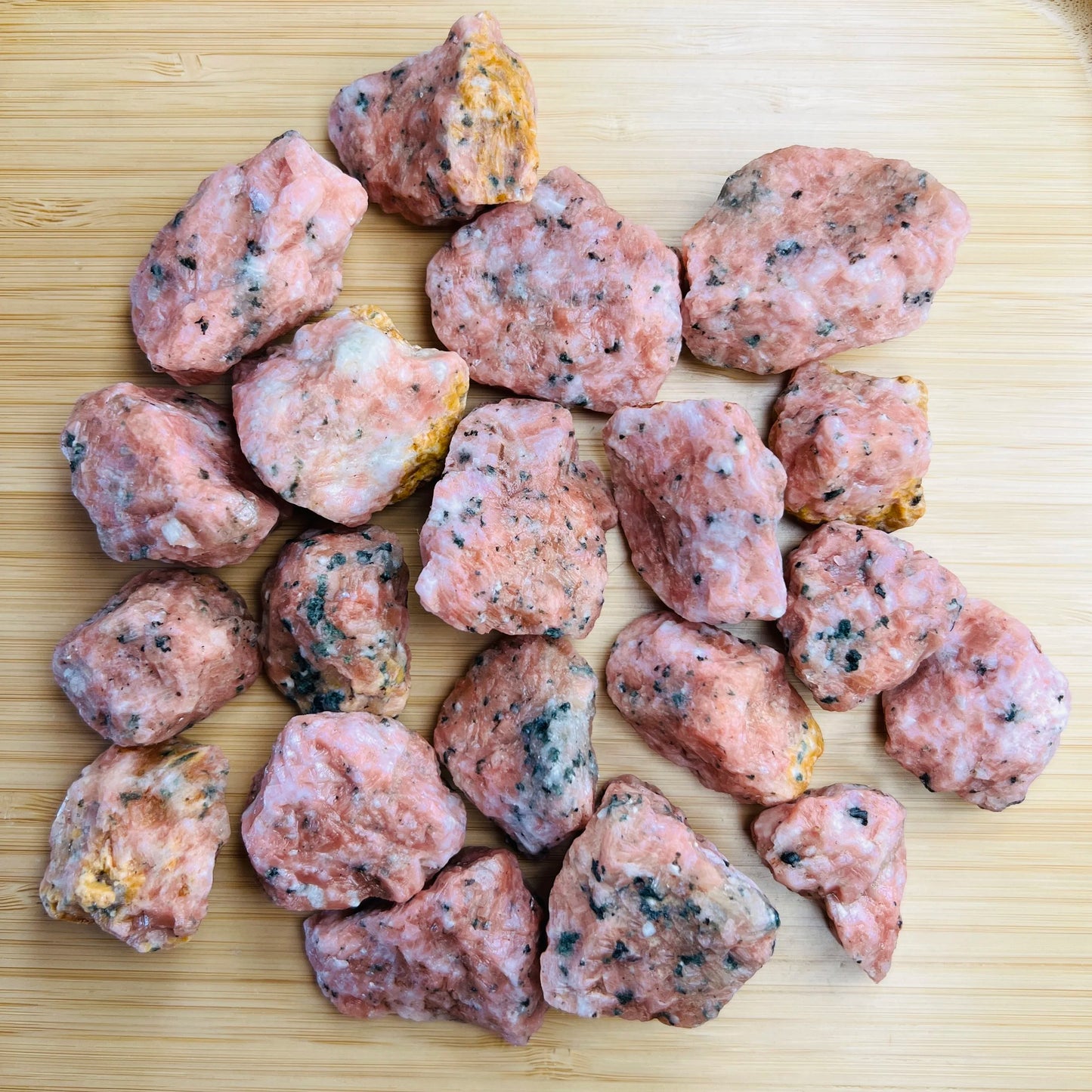 Full profile of Grade A Orange Calcite raw ready to ship from Beyond Bohemian